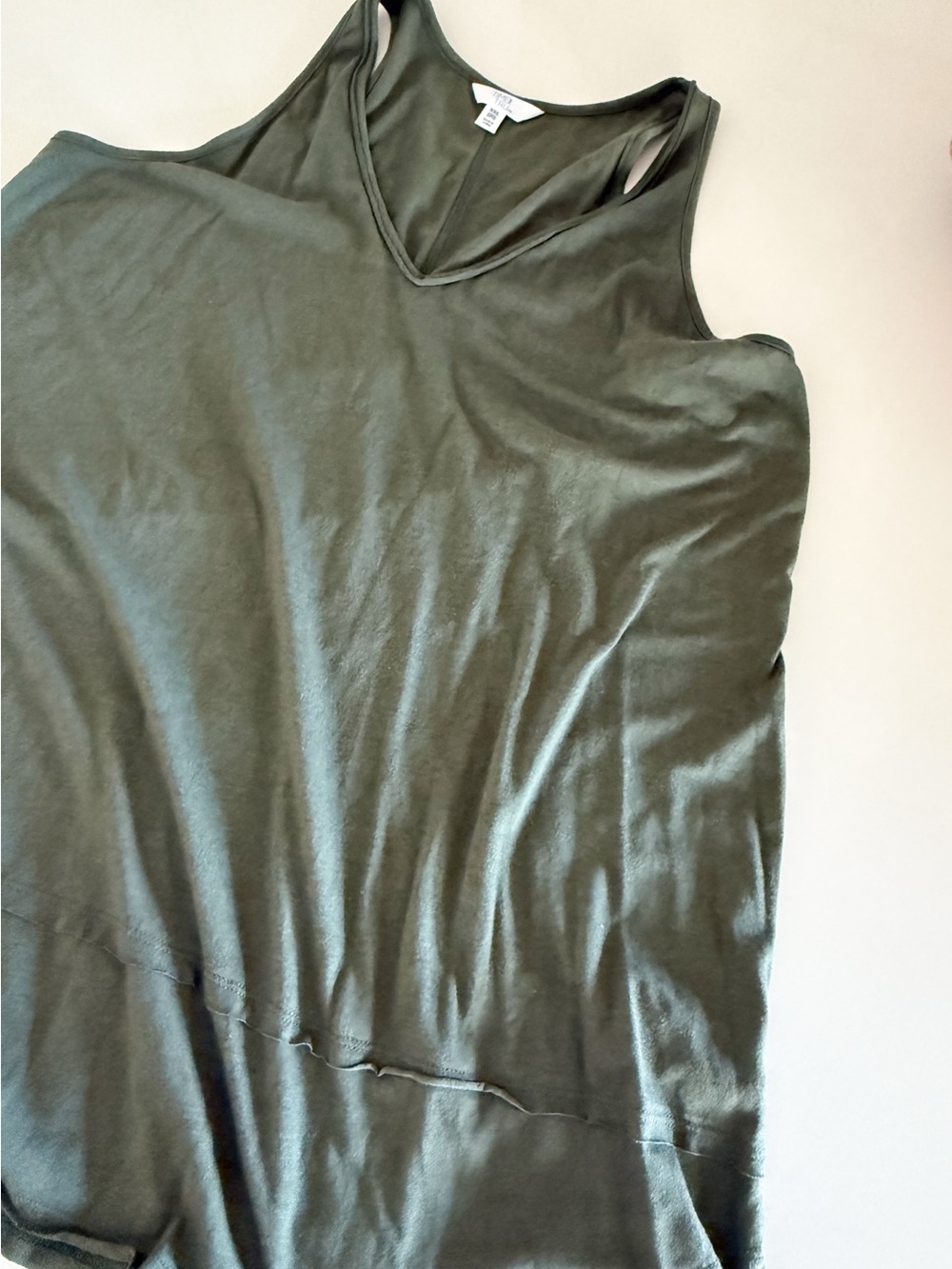 Time and Tru Olive V-Neck Tank Top